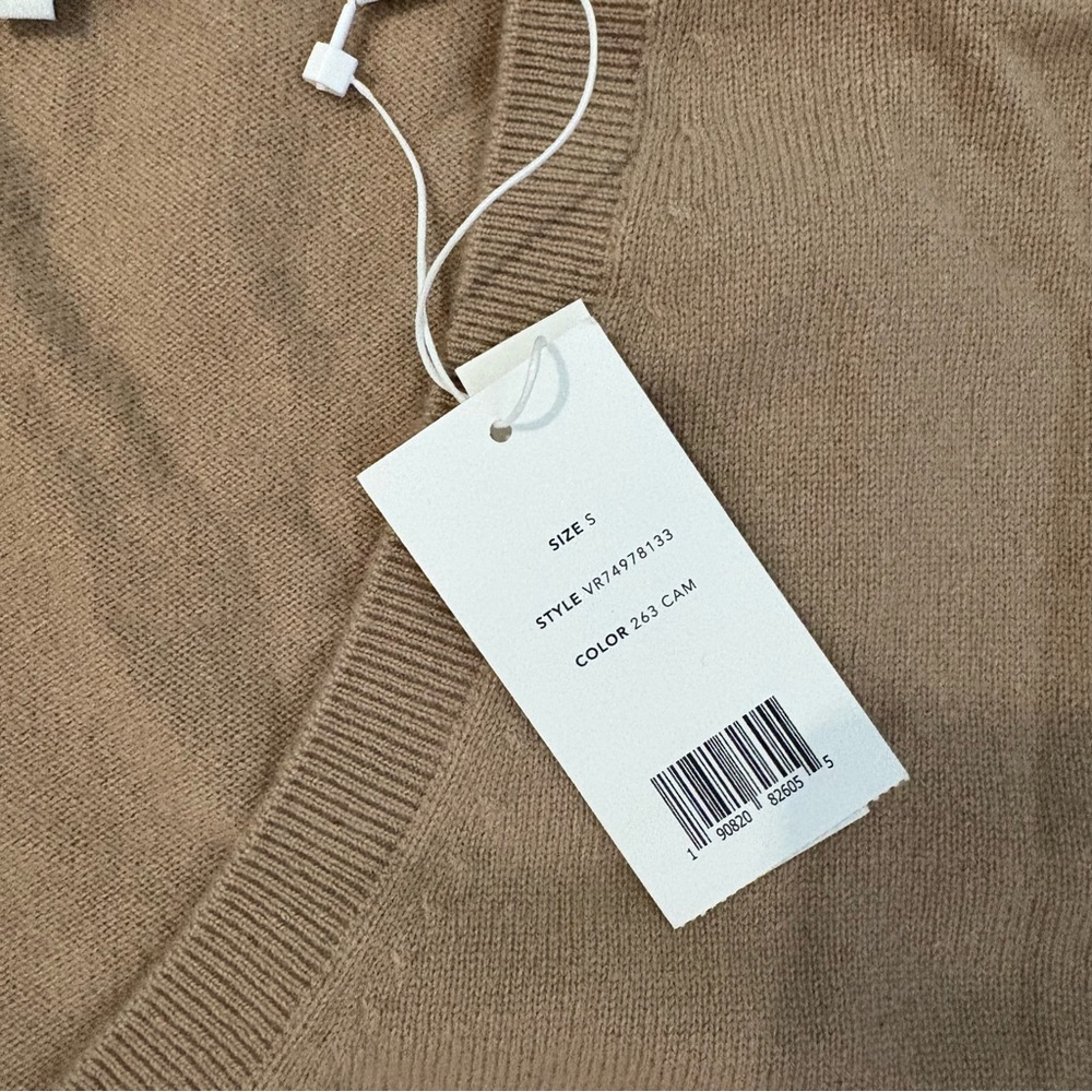 Vince Women's V-Neck Sweater in Tan - Picture 2 of 3